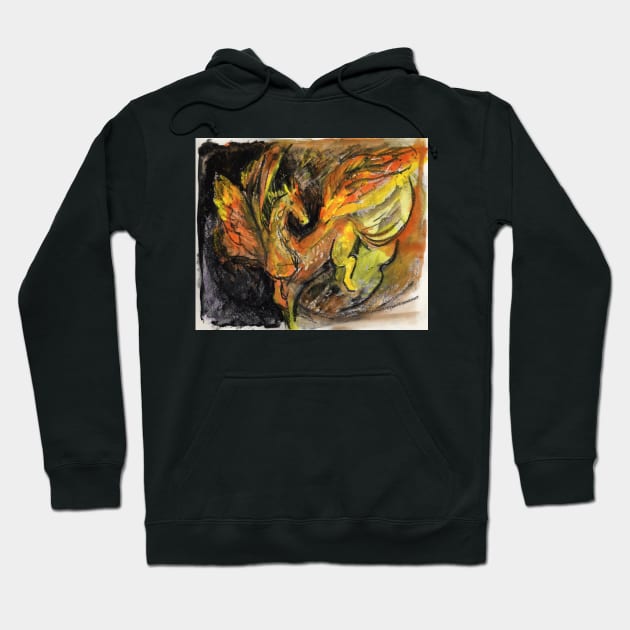 Winged horse of earth and fire Hoodie by Visuddhi